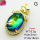 Imitation Crystal Glass & Zirconia,Brass Pendants,Oval,Butterfly,Plating Gold,Blue Green,32x16mm,Hole:3mm,about 5.3g/pc,5 pcs/package,XFPC03435vbmb-G030