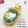 Imitation Crystal Glass & Zirconia,Brass Pendants,Oval,Butterfly,Plating Gold,Light Blue,32x16mm,Hole:3mm,about 5.3g/pc,5 pcs/package,XFPC03436vbmb-G030