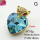 Imitation Crystal Glass & Zirconia,Brass Pendants,Heart,Fox,Plating Gold,Light Blue,25x18mm,Hole:4x3mm,about 6g/pc,5 pcs/package,XFPC03438vbmb-G030