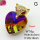 Imitation Crystal Glass & Zirconia,Brass Pendants,Heart,Fox,Plating Gold,Purple,25x18mm,Hole:4x3mm,about 6g/pc,5 pcs/package,XFPC03440vbmb-G030