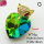 Imitation Crystal Glass & Zirconia,Brass Pendants,Heart,Fox,Plating Gold,Yellow Green,25x18mm,Hole:4x3mm,about 6g/pc,5 pcs/package,XFPC03442vbmb-G030