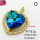 Imitation Crystal Glass & Zirconia,Brass Pendants,Heart,Plating Gold,Blue,27mm,Hole:3mm,about 8.2g/pc,5 pcs/package,XFPC03453vbmb-G030