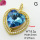 Imitation Crystal Glass & Zirconia,Brass Pendants,Heart,Plating Gold,Light Blue,27mm,Hole:3mm,about 8.2g/pc,5 pcs/package,XFPC03457vbmb-G030