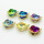 Imitation Crystal Glass & Zirconia,Brass Pendants,Heart,Plating Gold,Mixed Color,18mm,Hole:3mm,about 5.8g/pc,5 pcs/package,XFPC03458vbmb-G030