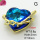 Imitation Crystal Glass & Zirconia,Brass Pendants,Heart,Plating Gold,Blue,18mm,Hole:3mm,about 5.8g/pc,5 pcs/package,XFPC03461vbmb-G030