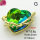 Imitation Crystal Glass & Zirconia,Brass Pendants,Heart,Plating Gold,yellow Green,18mm,Hole:3mm,about 5.8g/pc,5 pcs/package,XFPC03463vbmb-G030