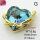 Imitation Crystal Glass & Zirconia,Brass Pendants,Heart,Plating Gold,Light Blue,18mm,Hole:3mm,about 5.8g/pc,5 pcs/package,XFPC03464vbmb-G030