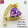 Imitation Crystal Glass & Zirconia,Brass Pendants,Heart,Plating Gold,Light Purple,28x20mm,Hole:2mm,about 4.8g/pc,5 pcs/package,XFPC03467vbmb-G030