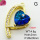 Imitation Crystal Glass & Zirconia,Brass Pendants,Heart,Plating Gold,Blue,28x20mm,Hole:2mm,about 4.8g/pc,5 pcs/package,XFPC03471vbmb-G030