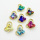 Imitation Crystal Glass & Zirconia,Brass Pendants,Butterfly,Plating Gold,Mixed Color,25x22mm,Hole:8mm,about 4.6g/pc,5 pcs/package,XFPC03472vbmb-G030
