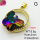 Imitation Crystal Glass & Zirconia,Brass Pendants,Butterfly,Plating Gold,Dark Purple,24x22mm,Hole:2mm,about 5.5g/pc,5 pcs/package,XFPC03482vbmb-G030