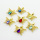 Imitation Crystal Glass & Zirconia,Brass Pendants,Butterfly,Plating Gold,Mixed Color,16x28mm,Hole:2mm,about 3g/pc,5 pcs/package,XFPC03487vbmb-G030