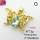 Imitation Crystal Glass & Zirconia,Brass Pendants,Butterfly,Plating Gold,Light Blue,16x28mm,Hole:2mm,about 3g/pc,5 pcs/package,XFPC03488vbmb-G030