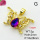 Imitation Crystal Glass & Zirconia,Brass Pendants,Butterfly,Plating Gold,Dark Purple,16x28mm,Hole:2mm,about 3g/pc,5 pcs/package,XFPC03490vbmb-G030