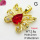 Imitation Crystal Glass & Zirconia,Brass Pendants,Butterfly,Plating Gold,Red,20x22mm,Hole:2mm,about 2.8g/pc,5 pcs/package,XFPC03496vbmb-G030