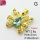 Imitation Crystal Glass & Zirconia,Brass Pendants,Butterfly,Plating Gold,Light Blue,20x22mm,Hole:2mm,about 2.8g/pc,5 pcs/package,XFPC03498vbmb-G030