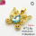 Imitation Crystal Glass & Zirconia,Brass Pendants,Butterfly,Plating Gold,Light Blue,20x22mm,Hole:2mm,about 2.8g/pc,5 pcs/package,XFPC03504vbmb-G030