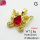 Imitation Crystal Glass & Zirconia,Brass Pendants,Butterfly,Plating Gold,Red,20x22mm,Hole:2mm,about 2.8g/pc,5 pcs/package,XFPC03505vbmb-G030