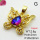Imitation Crystal Glass & Zirconia,Brass Pendants,Butterfly,Plating Gold,Dark Purple,20x22mm,Hole:2mm,about 2.8g/pc,5 pcs/package,XFPC03508vbmb-G030