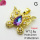 Imitation Crystal Glass & Zirconia,Brass Pendants,Butterfly,Plating Gold,Light Purple,20x22mm,Hole:2mm,about 2.8g/pc,5 pcs/package,XFPC03510vbmb-G030