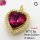 Imitation Crystal Glass & Zirconia,Brass Pendants,Heart,Plating Gold,Dark Red,20mm,Hole:3x2mm,about 3.9g/pc,5 pcs/package,XFPC03514vbmb-G030