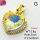 Imitation Crystal Glass & Zirconia,Brass Pendants,Heart,Plating Gold,Light Yellow,21x20mm,Hole:3mm,about 3.8g/pc,5 pcs/package,XFPC03523vbmb-G030