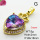 Imitation Crystal Glass & Zirconia,Brass Pendants,Heart,Plating Gold,Light Purple,26x18mm,Hole:2mm,about 5g/pc,5 pcs/package,XFPC03526vbmb-G030