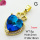Imitation Crystal Glass & Zirconia,Brass Pendants,Heart,Plating Gold,Navy Blue,26x18mm,Hole:2mm,about 5g/pc,5 pcs/package,XFPC03527vbmb-G030