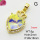 Imitation Crystal Glass & Zirconia,Brass Pendants,Heart,Plating Gold,Light Yellow,26x18mm,Hole:2mm,about 5g/pc,5 pcs/package,XFPC03530vbmb-G030