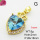 Imitation Crystal Glass & Zirconia,Brass Pendants,Heart,Plating Gold,Light Blue,26x18mm,Hole:2mm,about 5g/pc,5 pcs/package,XFPC03531vbmb-G030