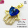 Imitation Crystal Glass & Zirconia,Brass Pendants,Palm,Heart,Plating Gold,Navy Blue,26x22mm,Hole:2mm,about 3.7g/pc,5 pcs/package,XFPC03534vbmb-G030