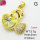 Imitation Crystal Glass & Zirconia,Brass Pendants,Swan,Heart,Plating Gold,Light Yellow,23mm,Hole:2mm,about 3.7g/pc,5 pcs/package,XFPC03541vbmb-G030
