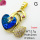 Imitation Crystal Glass & Zirconia,Brass Pendants,Swan,Heart,Plating Gold,Navy Blue,23mm,Hole:2mm,about 3.7g/pc,5 pcs/package,XFPC03542vbmb-G030
