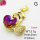 Imitation Crystal Glass & Zirconia,Brass Pendants,Swan,Heart,Plating Gold,Dark Purple,23mm,Hole:2mm,about 3.7g/pc,5 pcs/package,XFPC03543vbmb-G030