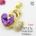 Imitation Crystal Glass & Zirconia,Brass Pendants,Swan,Heart,Plating Gold,Light Purple,23mm,Hole:2mm,about 3.7g/pc,5 pcs/package,XFPC03544vbmb-G030