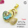 Imitation Crystal Glass & Zirconia,Brass Pendants,Swan,Heart,Plating Gold,Light Blue,23mm,Hole:2mm,about 3.7g/pc,5 pcs/package,XFPC03545vbmb-G030