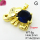 Cubic Zirconia,Brass Pendants,Elephant,Plating Gold,Royal Blue,14x22mm,Hole:2mm,about 6g/pc,5 pcs/package,XFPC03581aajl-L024