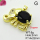Cubic Zirconia,Brass Pendants,Elephant,Plating Gold,Black,14x22mm,Hole:2mm,about 6g/pc,5 pcs/package,XFPC03585aajl-L024