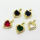 Cubic Zirconia,Brass Pendants,Heart,Plating Gold,Mixed Color,16mm,Hole:2mm,about 3g/pc,5 pcs/package,XFPC03591aajl-L024
