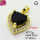 Cubic Zirconia,Brass Pendants,Heart,Plating Gold,Black,16mm,Hole:2mm,about 3g/pc,5 pcs/package,XFPC03593aajl-L024