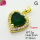 Cubic Zirconia,Brass Pendants,Heart,Plating Gold,Dark Green,16mm,Hole:2mm,about 3g/pc,5 pcs/package,XFPC03595aajl-L024