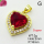 Cubic Zirconia,Brass Pendants,Heart,Plating Gold,Red,16mm,Hole:2mm,about 3g/pc,5 pcs/package,XFPC03596aajl-L024