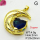 Cubic Zirconia,Brass Pendants,Moon,Heart,Plating Gold,Royal Blue,23x20mm,Hole:2mm,about 4.9g/pc,5 pcs/package,XFPC03600baka-L024