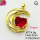 Cubic Zirconia,Brass Pendants,Moon,Heart,Plating Gold,Red,23x20mm,Hole:2mm,about 4.9g/pc,5 pcs/package,XFPC03601baka-L024