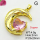 Cubic Zirconia,Brass Pendants,Moon,Heart,Plating Gold,Pink,23x20mm,Hole:2mm,about 4.9g/pc,5 pcs/package,XFPC03603baka-L024