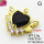 Cubic Zirconia,Brass Pendants,Heart Shape with Wings,Plating Gold,Black,15x20mm,Hole:2mm,about 2.9g/pc,5 pcs/package,XFPC03606aajl-L024