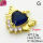 Cubic Zirconia,Brass Pendants,Heart Shape with Wings,Plating Gold,Royal Blue,15x20mm,Hole:2mm,about 2.9g/pc,5 pcs/package,XFPC03609aajl-L024