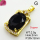 Cubic Zirconia,Brass Pendants,Rectangle,Plating Gold,Black,20x12mm,Hole:2mm,about 2.5g/pc,5 pcs/package,XFPC03613aajl-L024