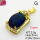 Cubic Zirconia,Brass Pendants,Rectangle,Plating Gold,Royal Blue,20x12mm,Hole:2mm,about 2.5g/pc,5 pcs/package,XFPC03615aajl-L024