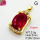 Cubic Zirconia,Brass Pendants,Rectangle,Plating Gold,Red,20x12mm,Hole:2mm,about 2.5g/pc,5 pcs/package,XFPC03616aajl-L024